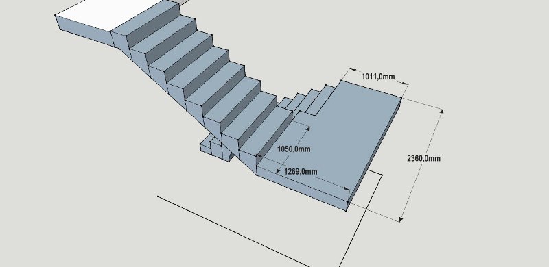 размеры бетонной лестницы с площадкой