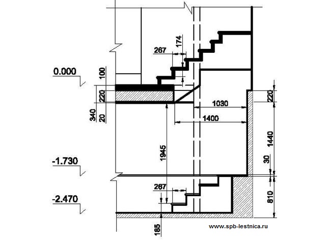 проект бетонных лестниц на 3 этажа дома