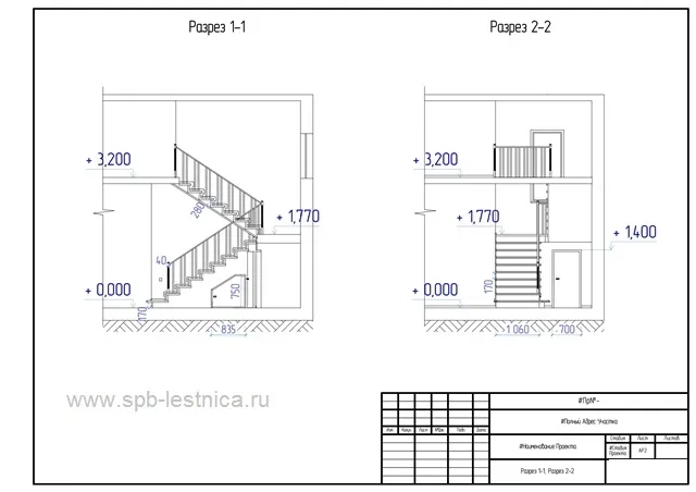 чертежи и дизайн отделки бетонной лестницы