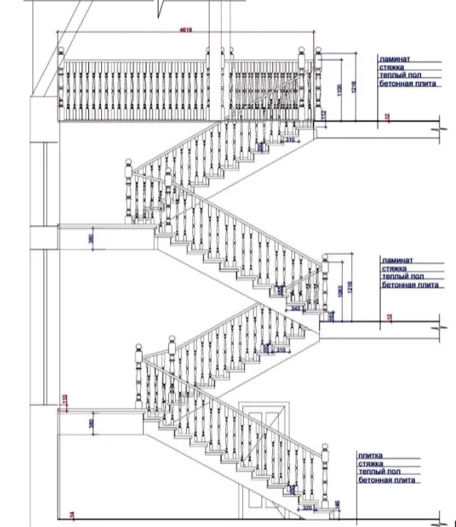 дизайн проект 2 бетонных лестниц