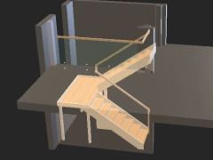 визуализация лестницы с площадкой