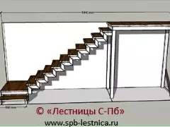 проект лестницы из металла с 2 площадками