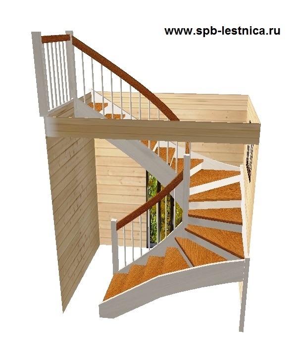 проект лестницы с поворотными ступенями