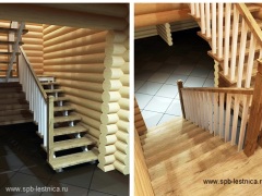 дизайн проект лестницы в доме из бревна