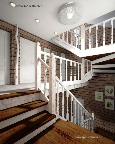 дизайн проект лестницы на второй и третий этаж дома