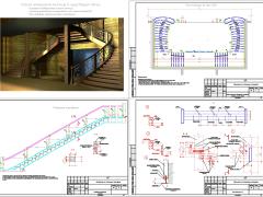 дизайн проект деревянной лестницы с 3 маршами