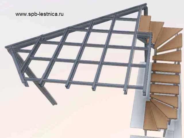проект лестницы из металла на 180 градусов