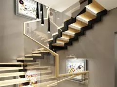 облицовка лестницы из металла со стеклянным ограждением