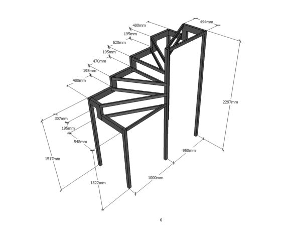 чертежи лестницы из металла на 2 этаж