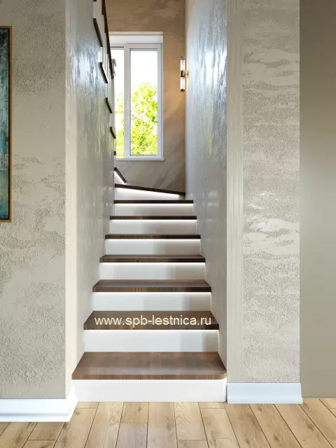 дизайн отделки бетонной лестницы дубом