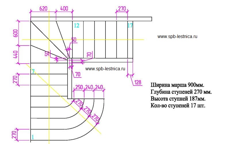 дизайн и чертежи отделки бетонной лестницы деревом