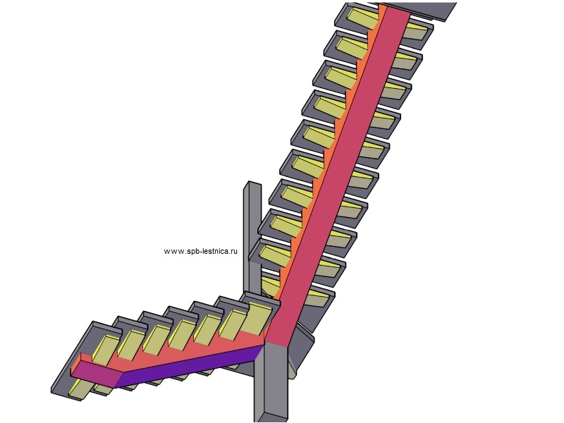 3 Д проект металлической лестницы