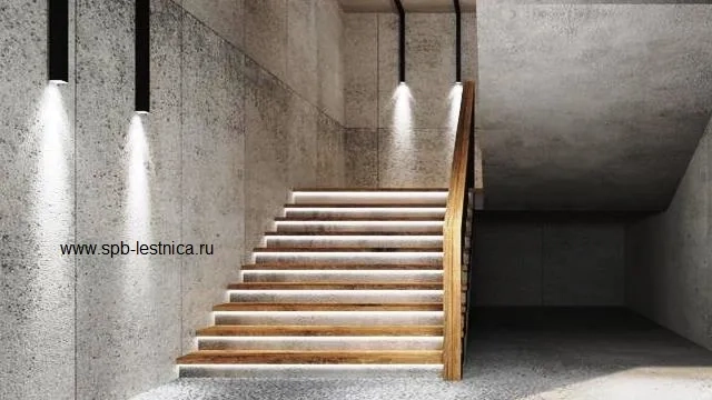 вариант ограждения на бетонной лестнице