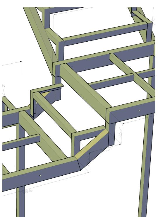 проект металлической лестницы с 2 площадками