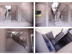 дизайн проект деревянной лестницы с площадкой