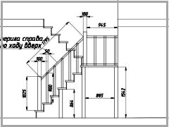 проект лестницы с 2 площадками и поворот на 180