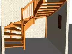 проект деревянной лестницы с забежными ступенями